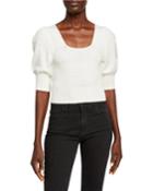 Puff-sleeve Cropped