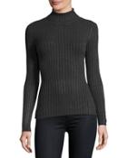 Wide-rib Turtleneck Sweater, Charcoal