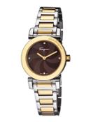 31mm Two-tone Bracelet Watch W/ Mother-of-pearl Dial & Diamonds, Brown