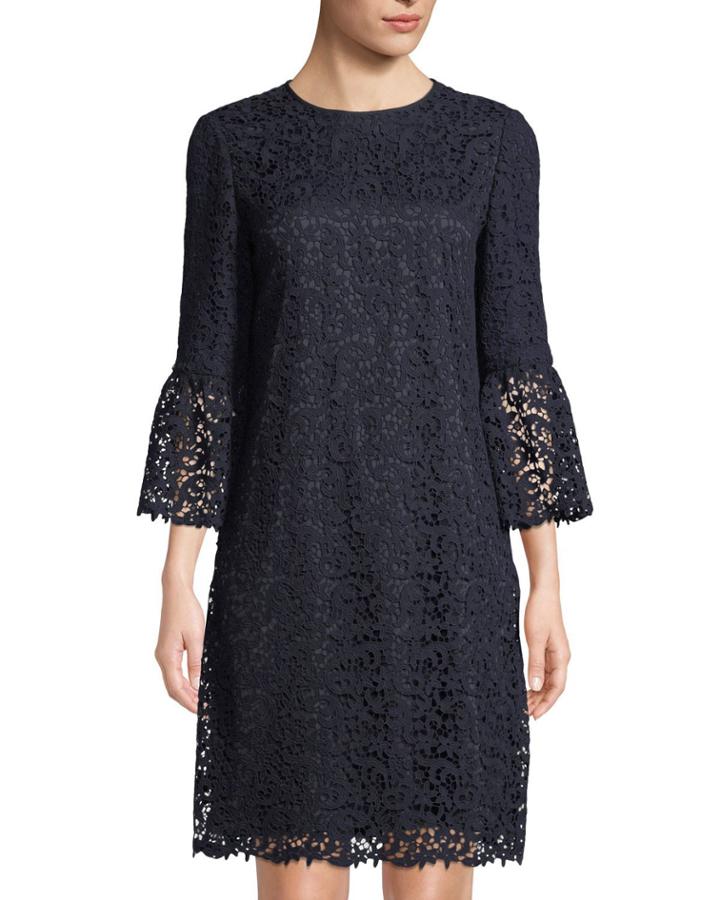 Sidra Botanical Floral-lace Dress, Blue