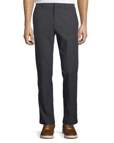 Cotton Dobby Straight-leg Pants