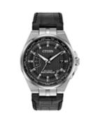 Men's 42mm World Perpetual A-t Watch W/ Leather
