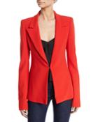 Single-breasted Notched-lapel Crepe Blazer