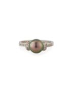 14k White Gold Pearl Ring,