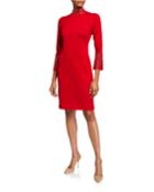 Mock-neck Bell-sleeve Dress W/