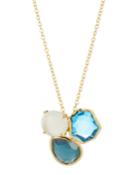 18k Rock Candy Stone Pendant Necklace, Raindrop