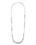 Long Chain & Bead Necklace,