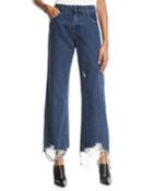 Hepburn Wide-leg Destroyed-ankle Jeans