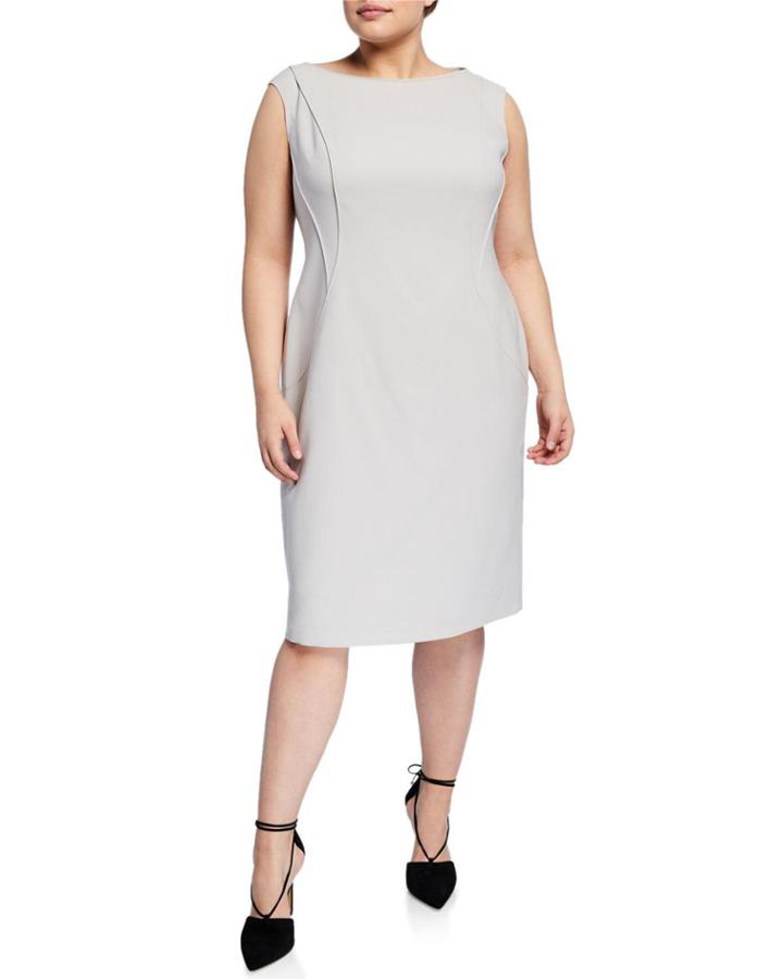 Plus Size Welma Boat-neck Sleeveless Dress