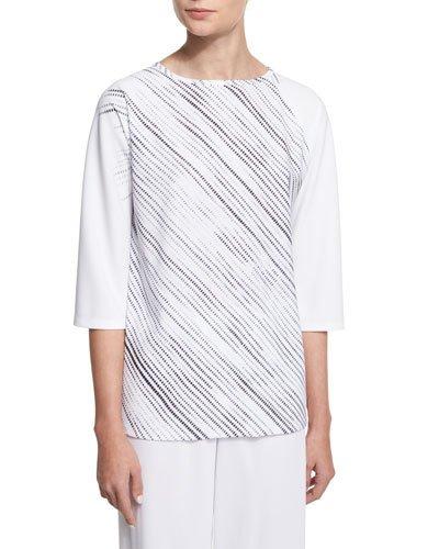 3/4-sleeve Screen-print Tunic