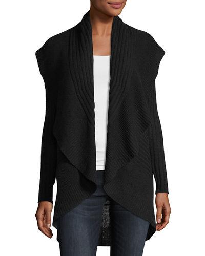 Cashmere Ribbed Cocoon Cardigan