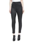 Cropped High-rise Riding Pants, Charcoal