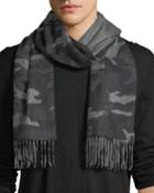 Men's Woven Cashmere Camo-print