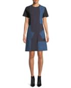 Denim Patch Short-sleeve Tee Dress