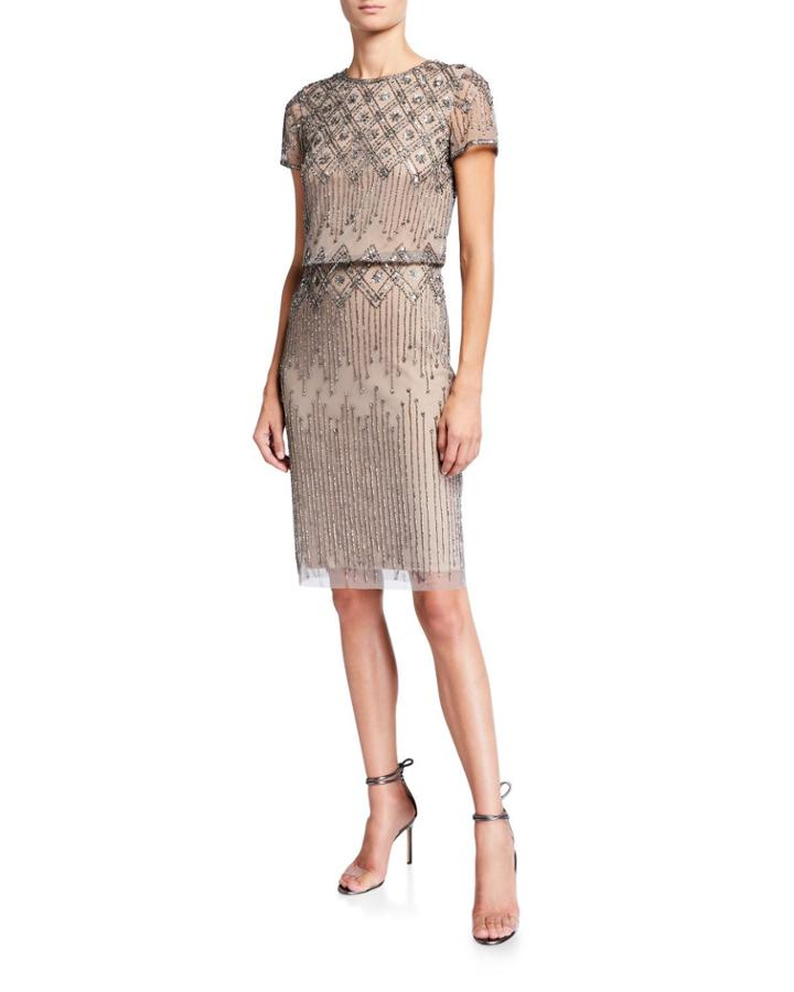 Blouson Bead-embellished Dress