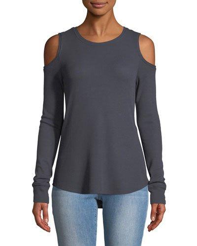 Bowery Thermal Cold-shoulder Tee