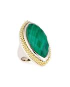 North-south Marquis Malachite Statement Ring,