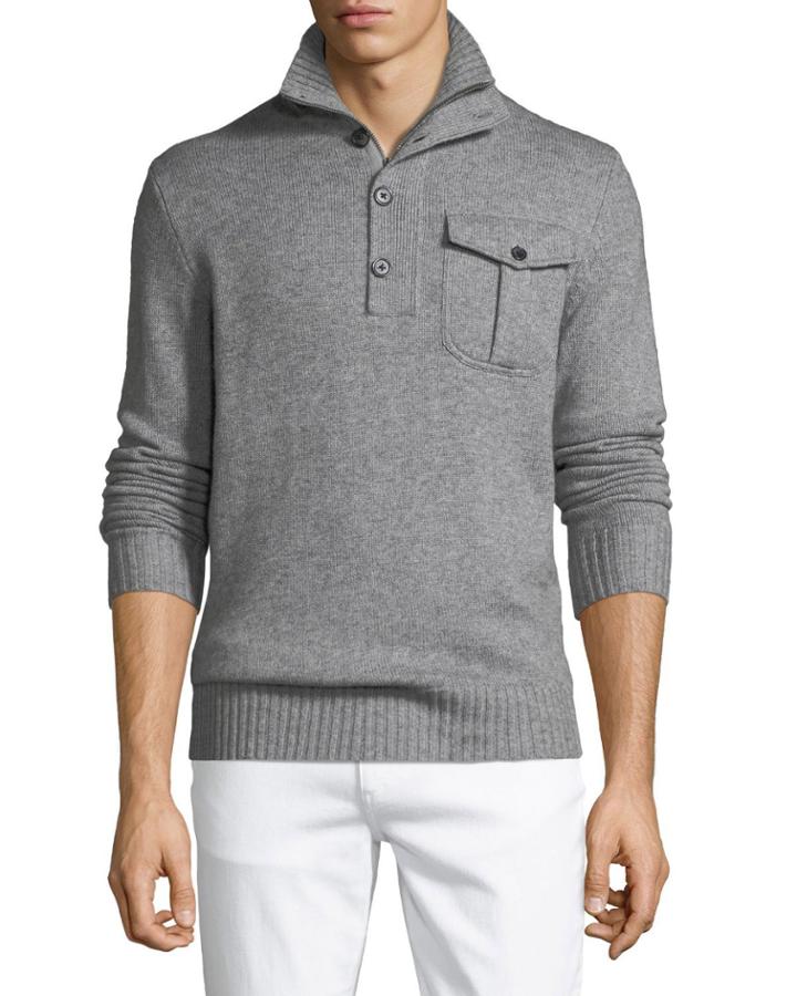 Men's Mock-neck Pullover