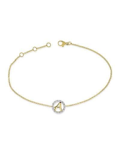 14k Yellow Gold Initial Bracelet