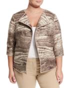 Odene Asymmetric Topper Jacket, Nutmeg Multi,