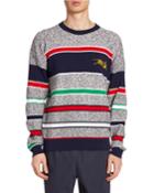 Men's Tiger-embroidered Striped