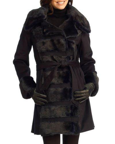Double-breasted Fur Stroller Jacket