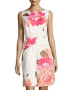 Sleeveless Dress With Pleat Detail, Whitecap