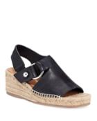 Arc Leather Wedge Espadrilles