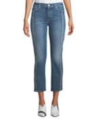 Edie Cropped Straight-leg Jeans W/ Grommets