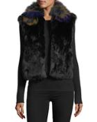 Dyed Rabbit-and-fox Fur Vest