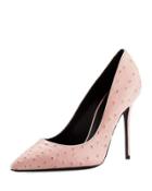 Lucrezia Ostrich-embossed Leather High Pump,