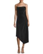 Sirocco Asymmetric Spaghetti-strap Slip Cocktail Dress