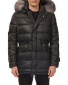 Men's Apres-ski Puffer Jacket With Detachable Fox Fur Hood