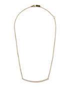 18k Gold Stardust Curved Stick Necklace With Diamonds