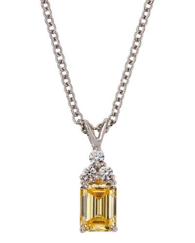 Pendant Necklace With Emerald-cut Cubic Zirconia