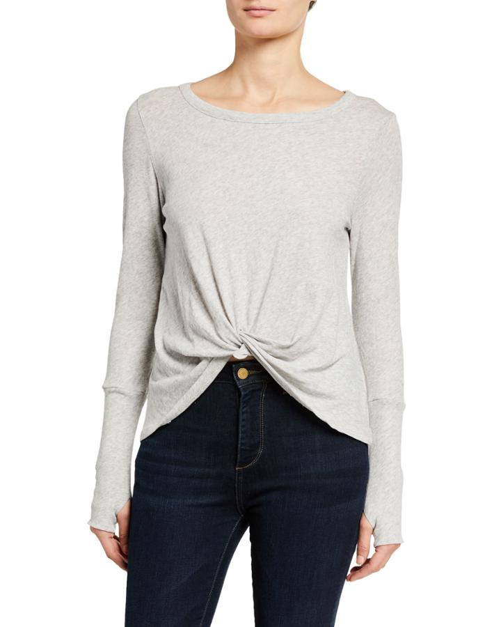 Thumbhole Twist Front Tee