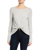 Thumbhole Twist Front Tee