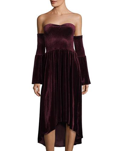 Miranda Off-the-shoulder Velvet Dress