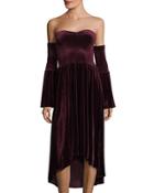 Miranda Off-the-shoulder Velvet Dress