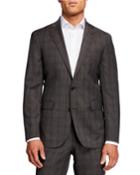 Men's Plaid Wool-blend Suit Separate Jacket