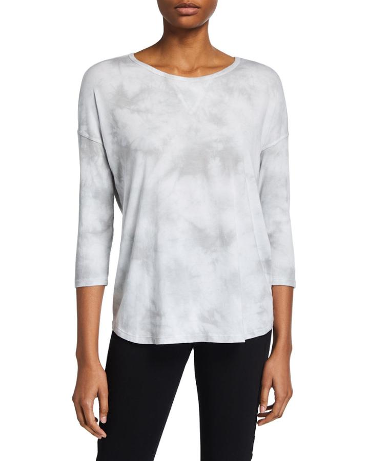 3/4 Rib-sleeve Back Inset Tee