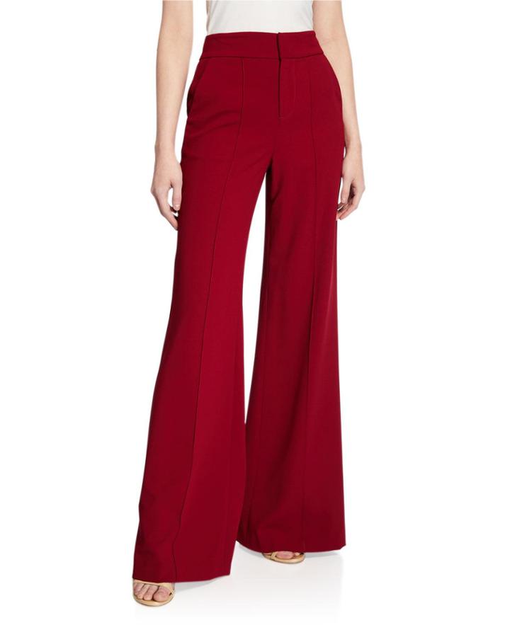 Dylan High-waist Wide-leg Pintucked Pants