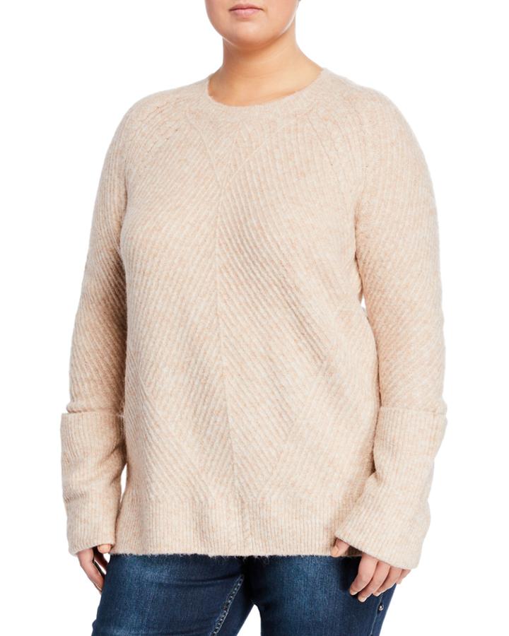Elle Metallic Ribbed Knit Sweater,