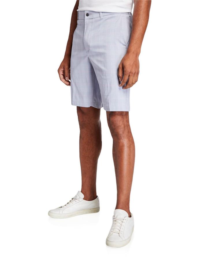 Men's Glen Plaid Flat-front