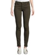 Candice Button-front Skinny Jeans, Green