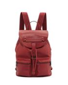 3d Leather Drawstring Flap-top Backpack