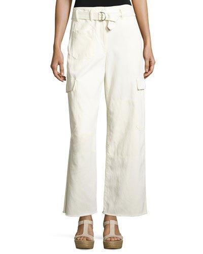 Wide-leg Cargo Pants, Ivory
