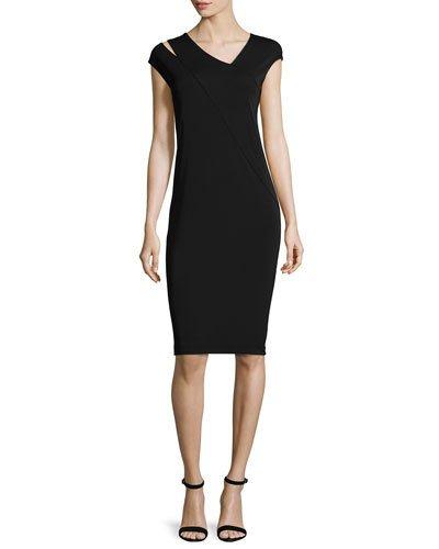 Asymmetric V-neck Jersey