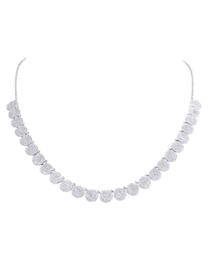 14k White Gold Diamond Fashion Necklace