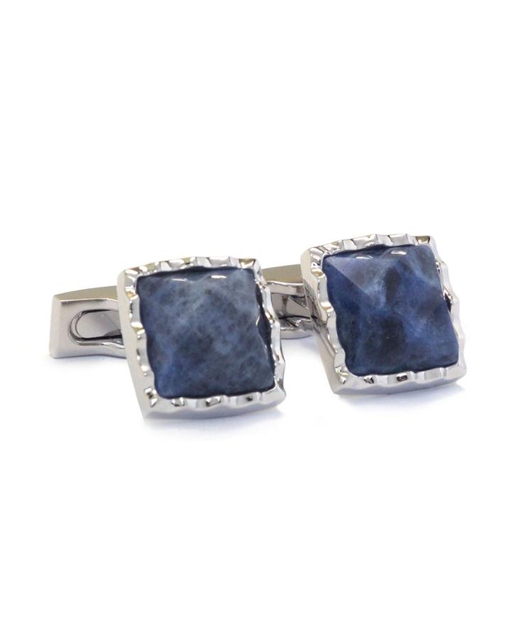 Faceted Sodalite Cufflinks